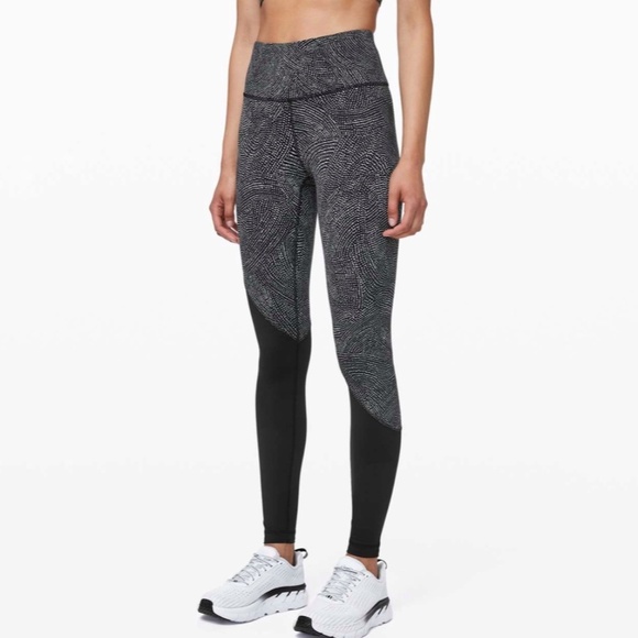 Lululemon Speed Wunder Tight *Asym Free Spirit Ice Grey Black / Black - Picture 2 of 12